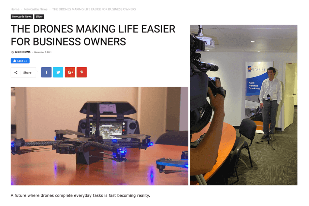 Screenshot of NBN News online article and video with behind the scenes photograph of Ross Anderson being interviewed 
